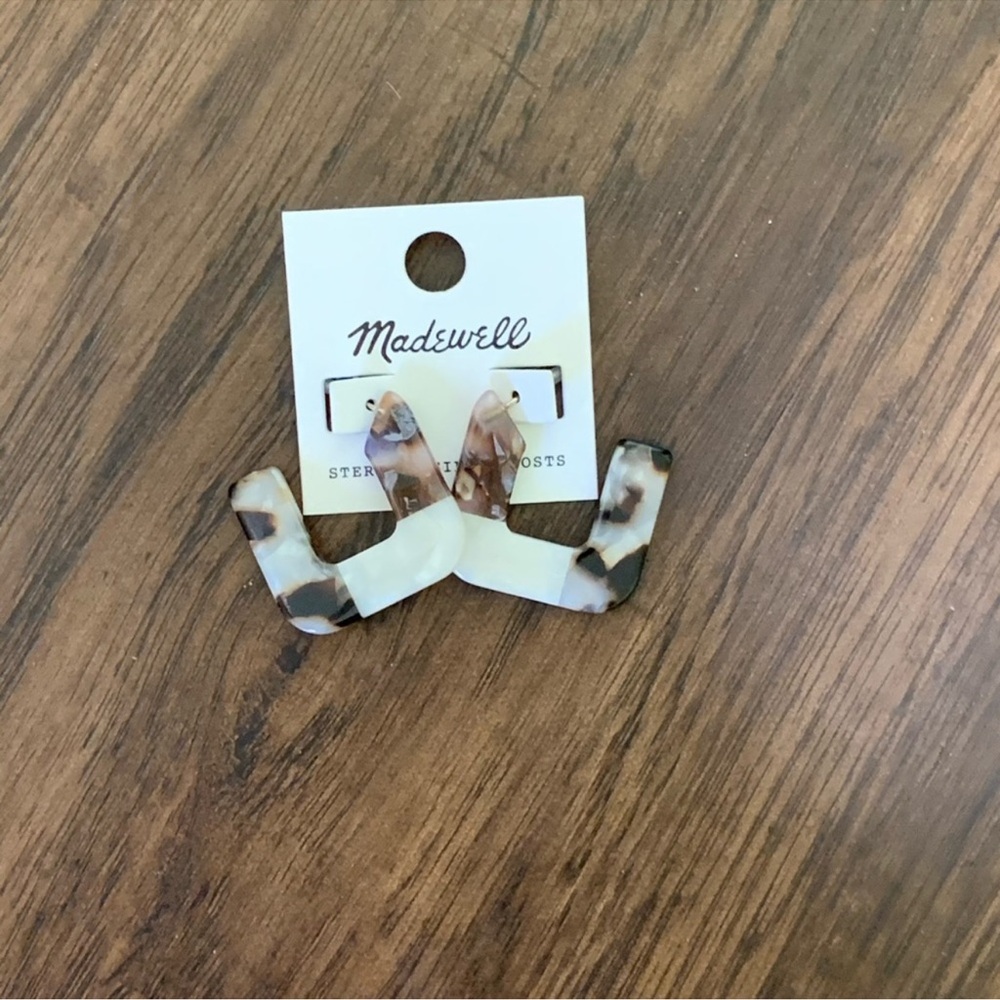 Madewell resin color block square hoop earring